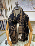 Gucci Reversible Fringed Monogram Scarf product image 1, provided for visual reference and product detail review
