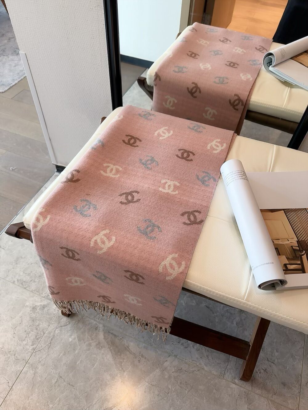 Chanel Reversible Motif Scarf product image 8, provided for visual reference and product detail review