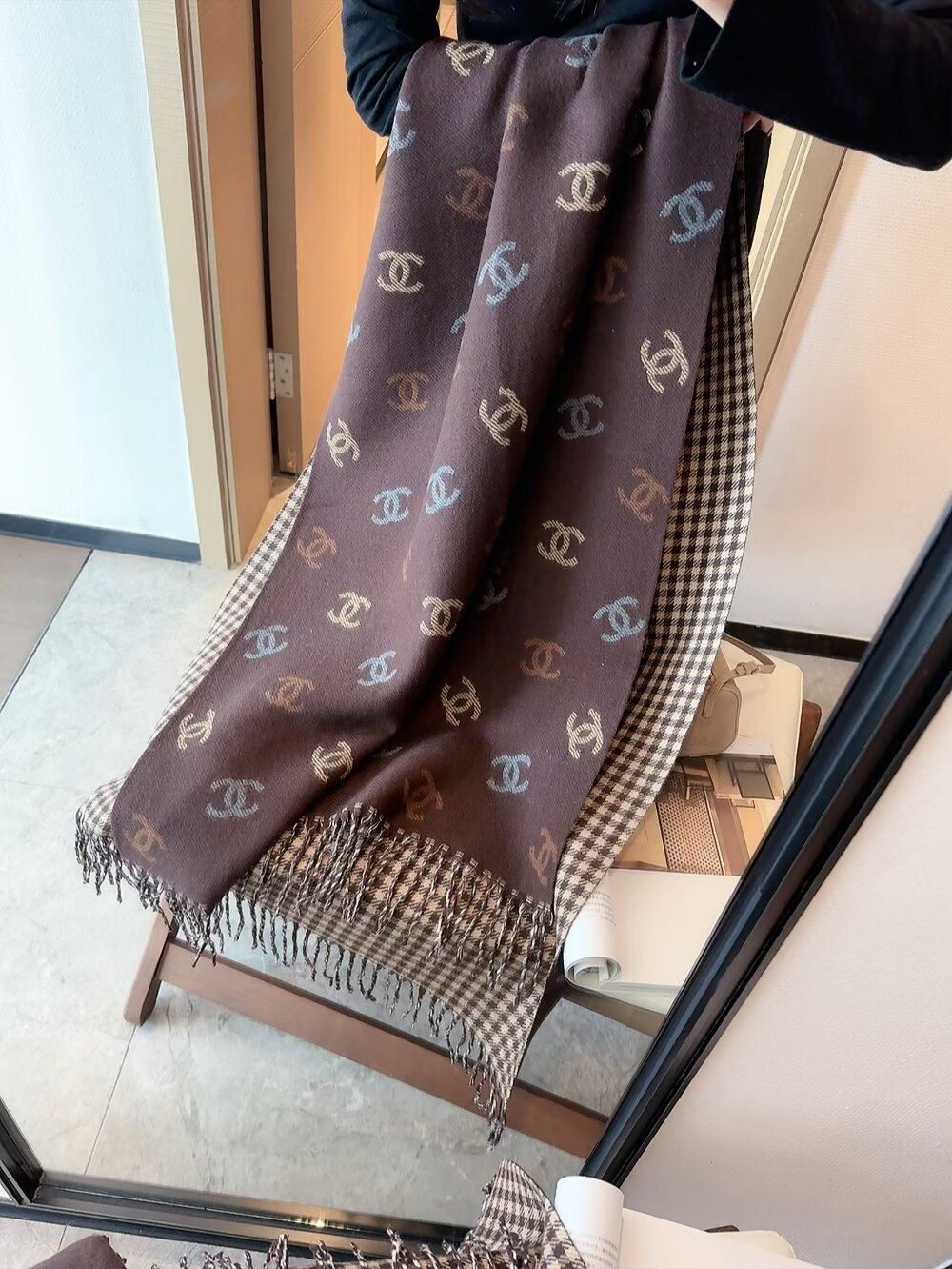Chanel Reversible Motif Scarf product image 5, provided for visual reference and product detail review