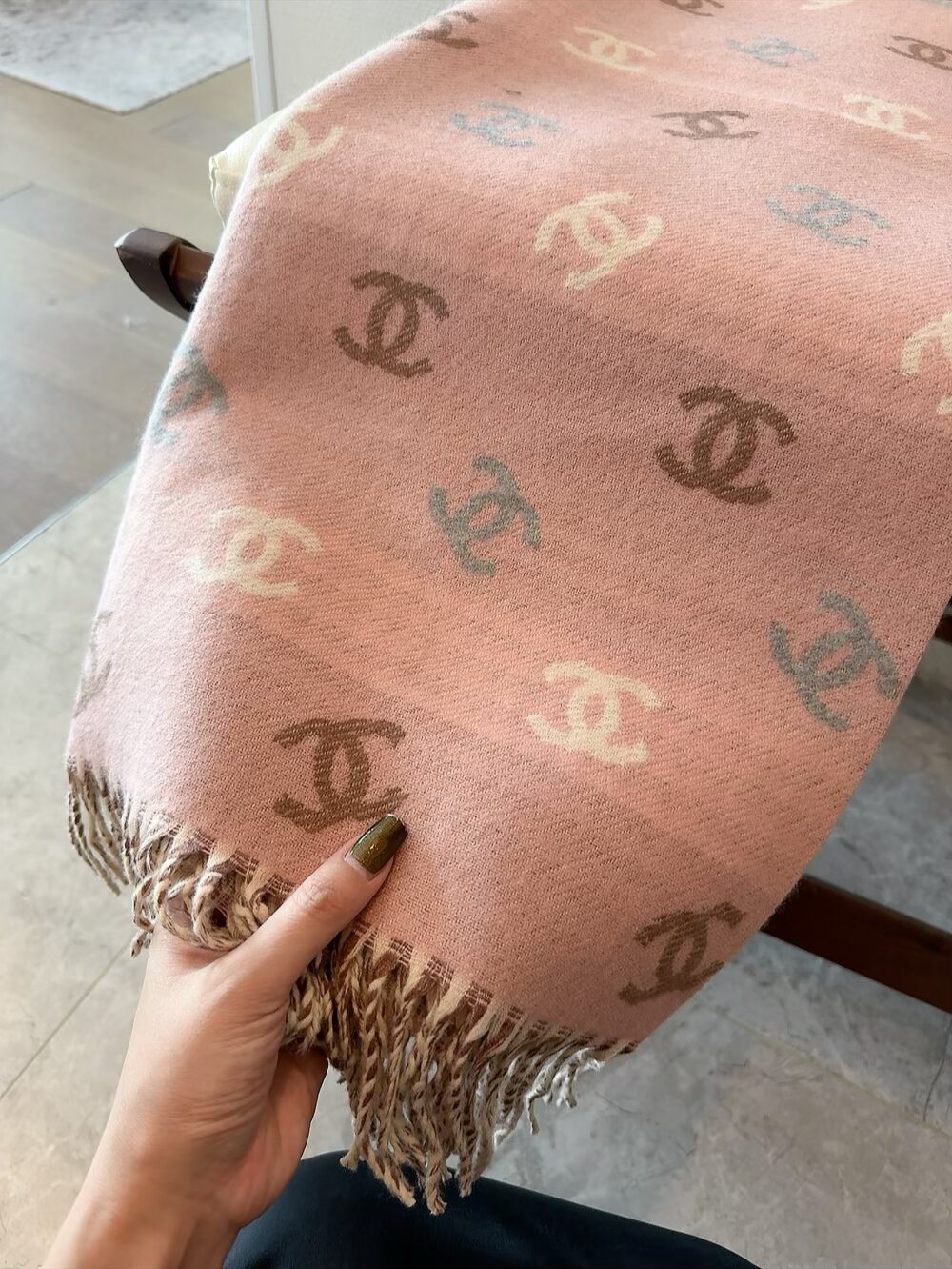 Chanel Reversible Motif Scarf product image 7, provided for visual reference and product detail review
