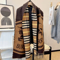 Burberry Brown Plaid Fringe Scarf product image 1, provided for visual reference and product detail review