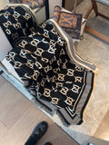 Gucci Black and Ivory Monogram Square Scarf product image 1, provided for visual reference and product detail review