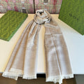 Gucci Fringed Monogram Scarf product image 1, provided for visual reference and product detail review