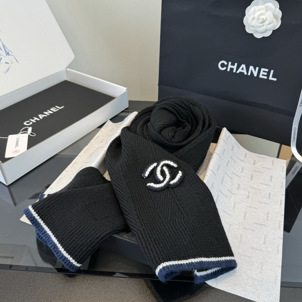 Chanel Embroidered Knitted Scarf product image 6, provided for visual reference and product detail review