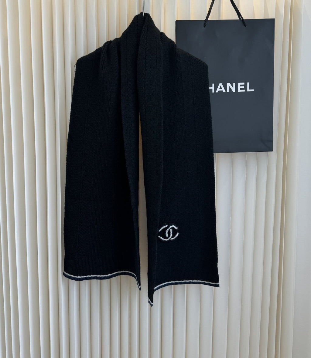 Chanel Embroidered Knitted Scarf product image 2, provided for visual reference and product detail review