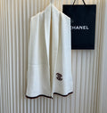 Chanel Logo Trim Knitted Scarf product image 1, provided for visual reference and product detail review