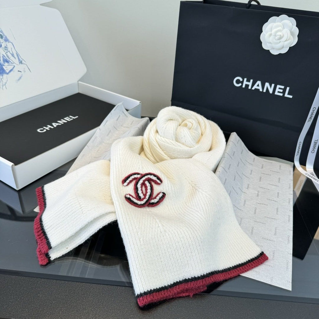 Chanel Embroidered Knitted Scarf product image 7, provided for visual reference and product detail review