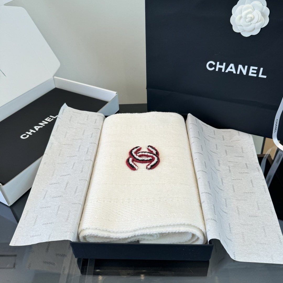 Chanel Embroidered Knitted Scarf product image 9, provided for visual reference and product detail review