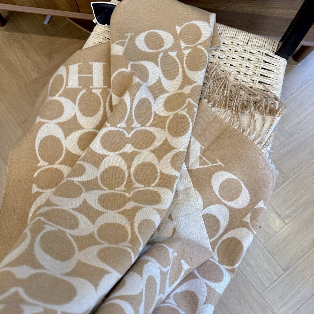 Coach Fringed Woven Motif Scarf product image 8, provided for visual reference and product detail review