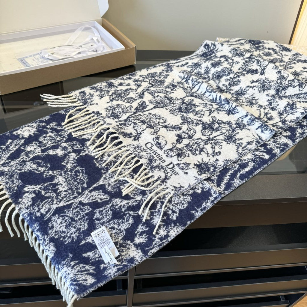 Dior Botanical Toile Fringed Scarf product image 7, provided for visual reference and product detail review