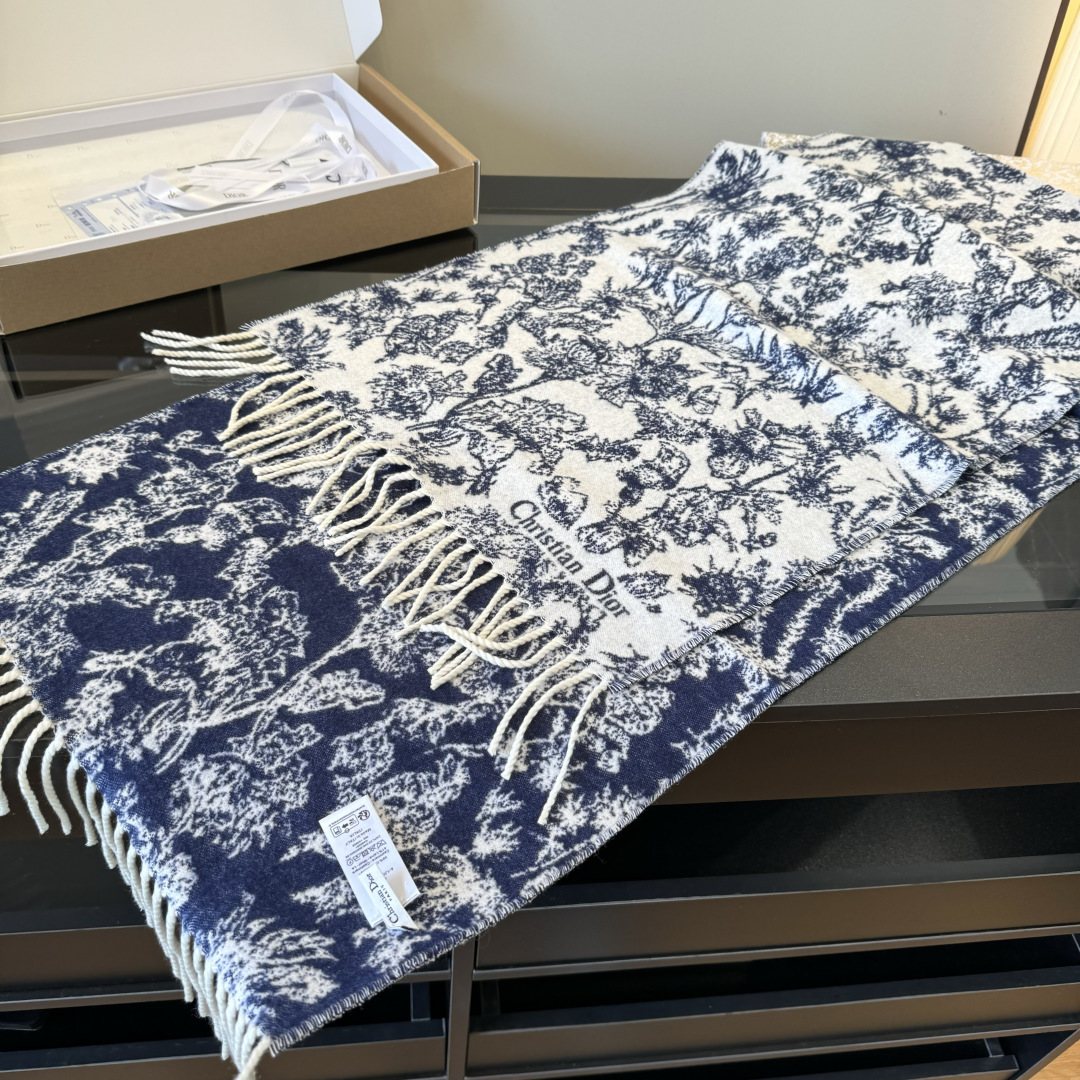 Dior Botanical Toile Fringed Scarf product image 7, provided for visual reference and product detail review