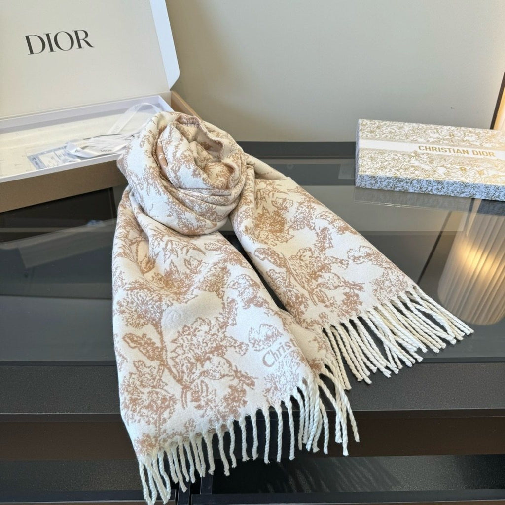 Dior Botanical Fringed Scarf product image 4, provided for visual reference and product detail review