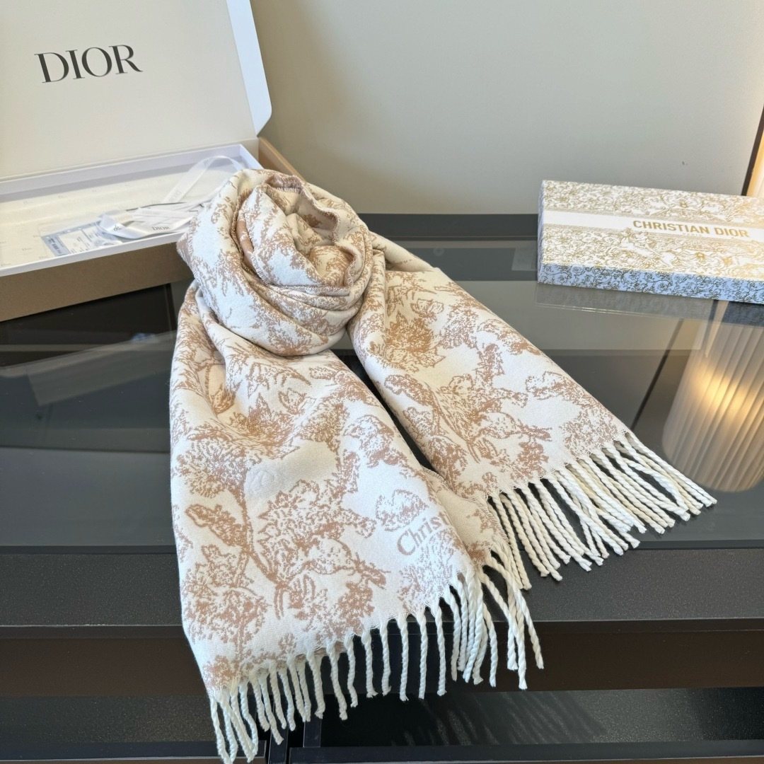 Dior Botanical Fringed Scarf product image 4, provided for visual reference and product detail review