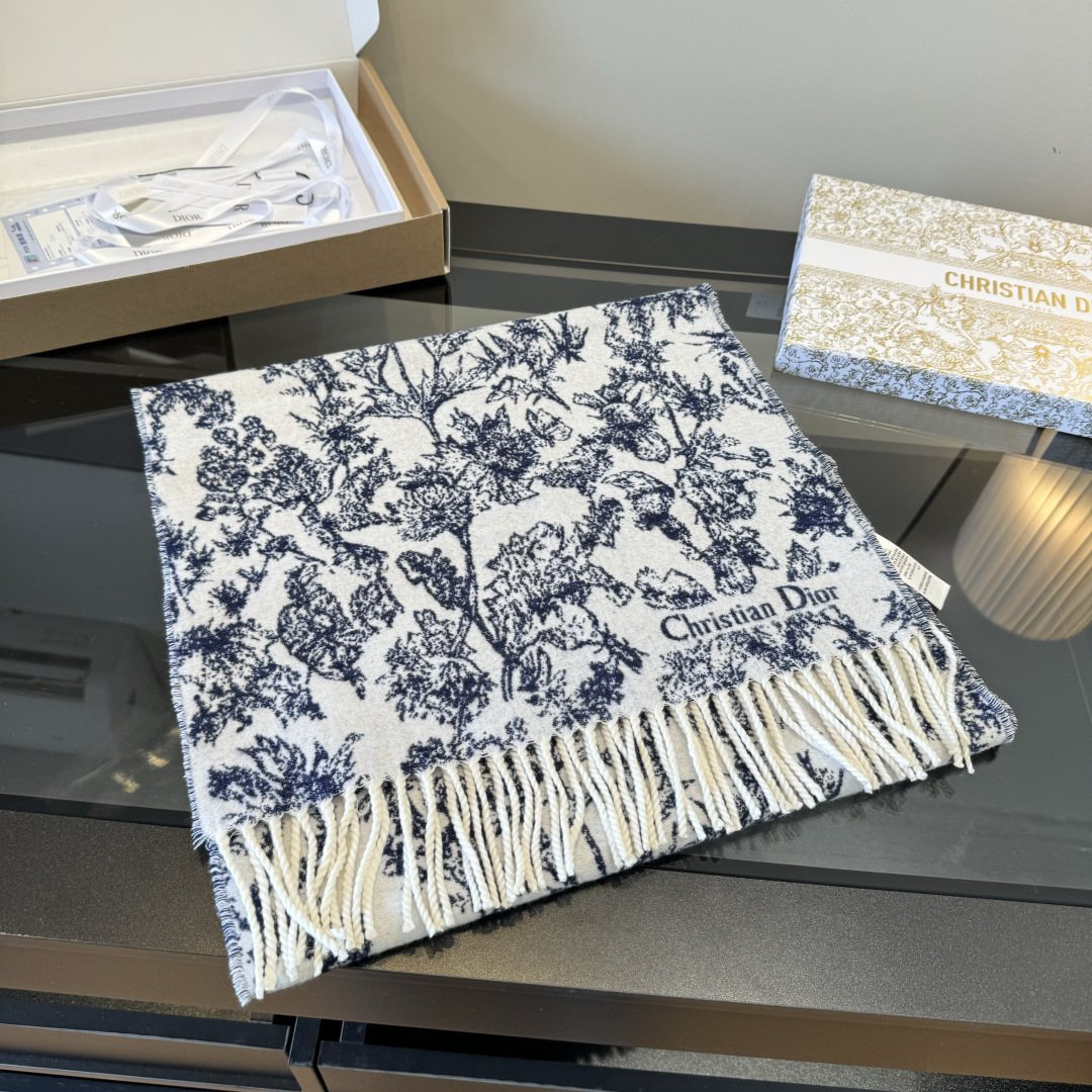 Dior Botanical Toile Fringed Scarf product image 14, provided for visual reference and product detail review