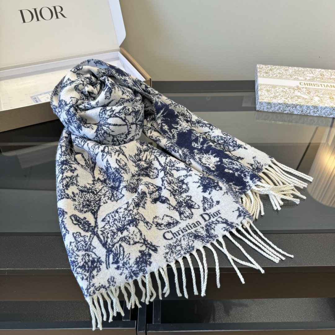 Dior Botanical Toile Fringed Scarf product image 5, provided for visual reference and product detail review