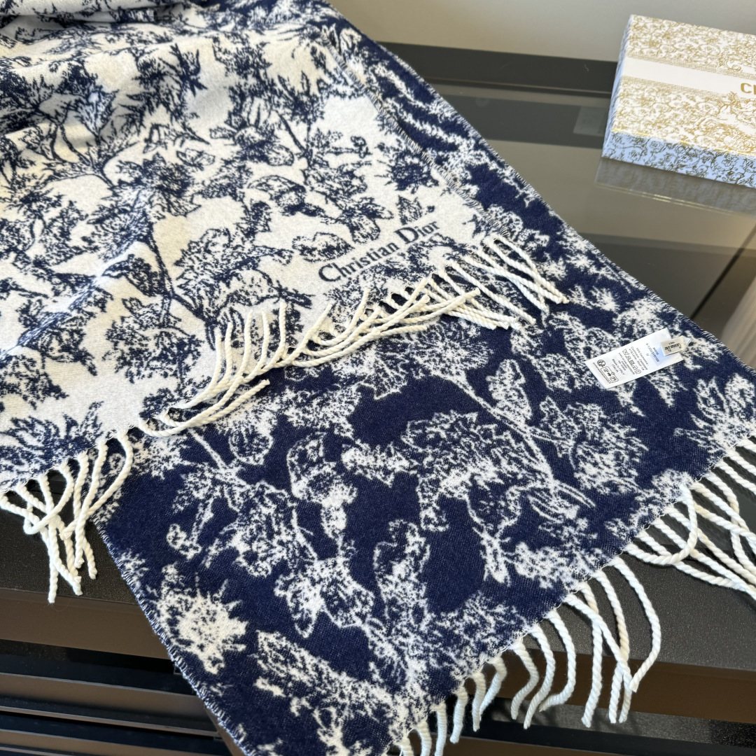 Dior Botanical Toile Fringed Scarf product image 9, provided for visual reference and product detail review
