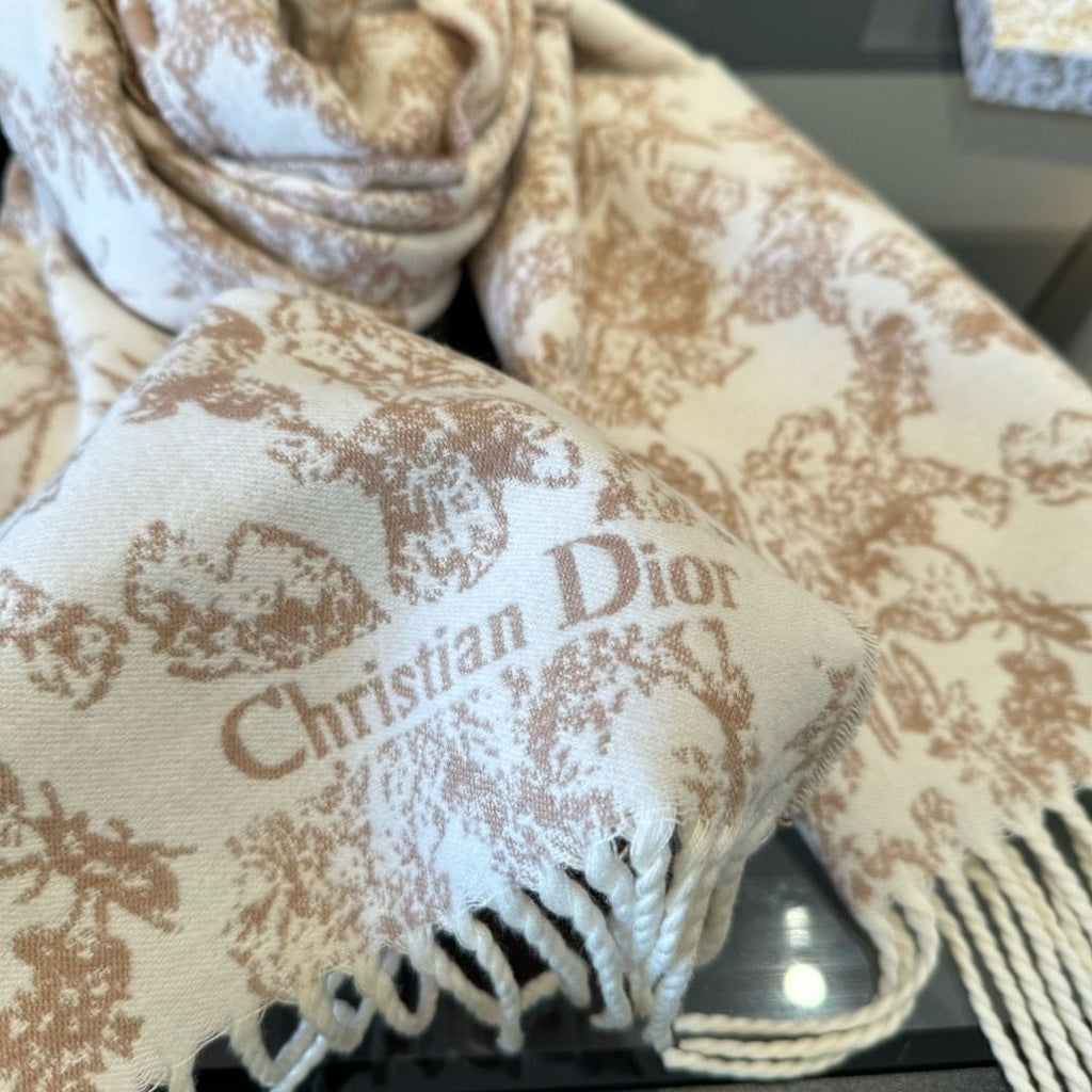 Dior Botanical Toile Fringed Scarf product image 8, provided for visual reference and product detail review