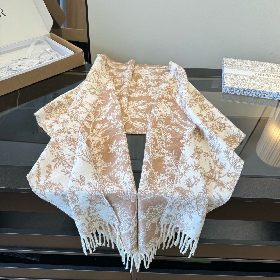 Dior Botanical Fringed Scarf product image 7, provided for visual reference and product detail review