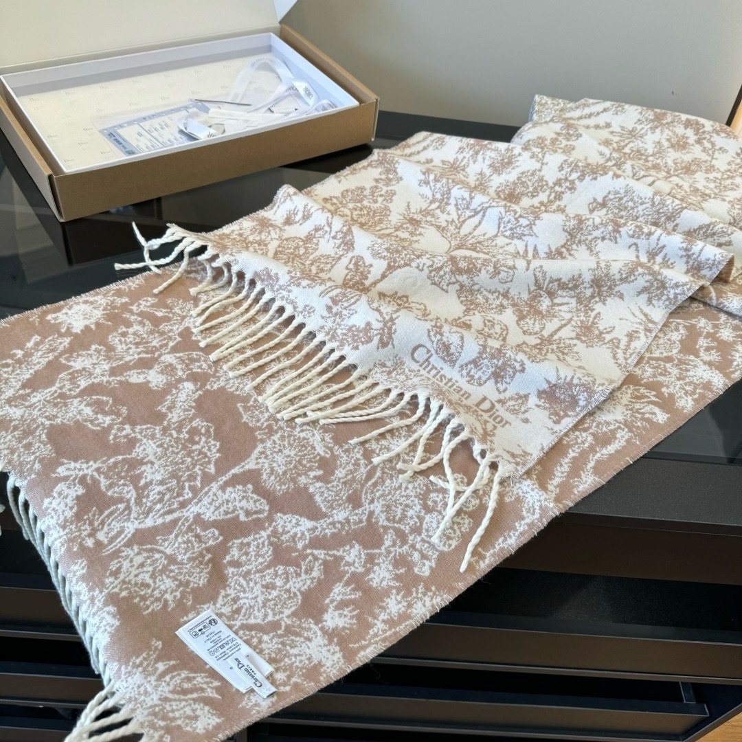 Dior Botanical Fringed Scarf product image 9, provided for visual reference and product detail review