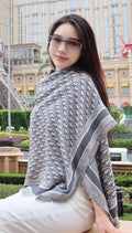 Dior Striped-Border Fringed Square Shawl product image 1, provided for visual reference and product detail review