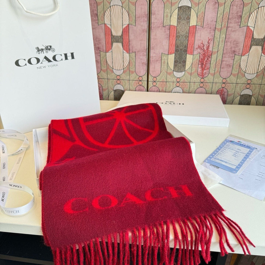 Coach Reversible Fringed Logo Scarf product image 3, provided for visual reference and product detail review