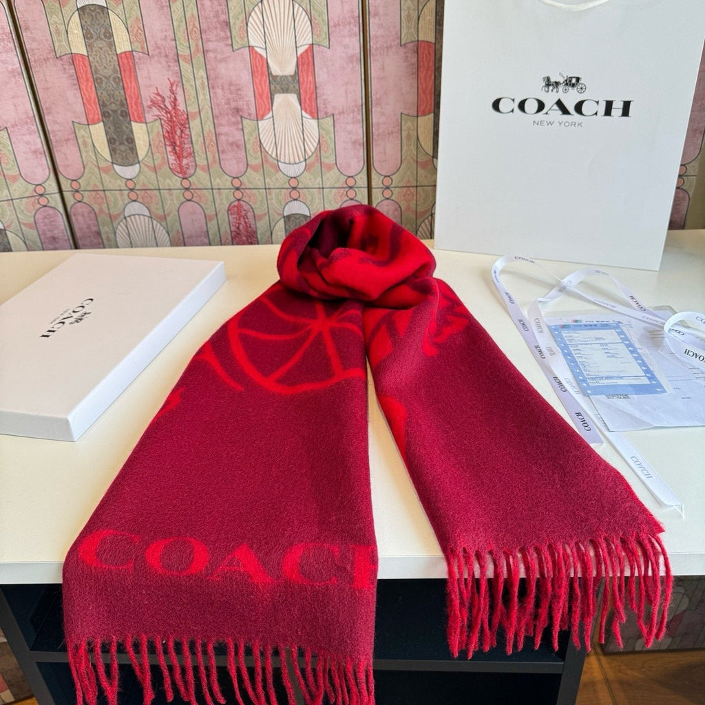 Coach Reversible Fringed Logo Scarf product image 6, provided for visual reference and product detail review