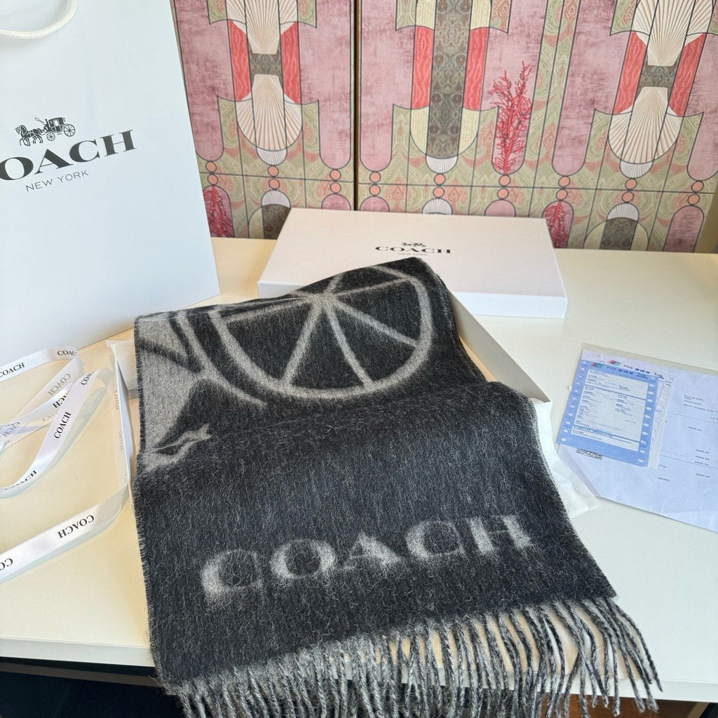 Coach Reversible Fringed Logo Scarf product image 5, provided for visual reference and product detail review