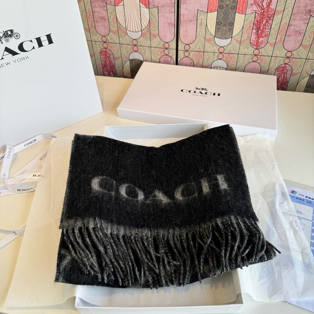 Coach Reversible Fringed Logo Scarf product image 13, provided for visual reference and product detail review