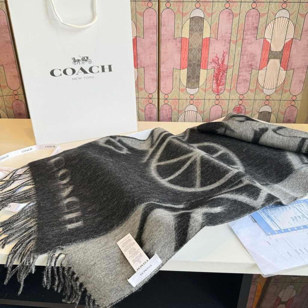 Coach Reversible Fringed Logo Scarf product image 9, provided for visual reference and product detail review