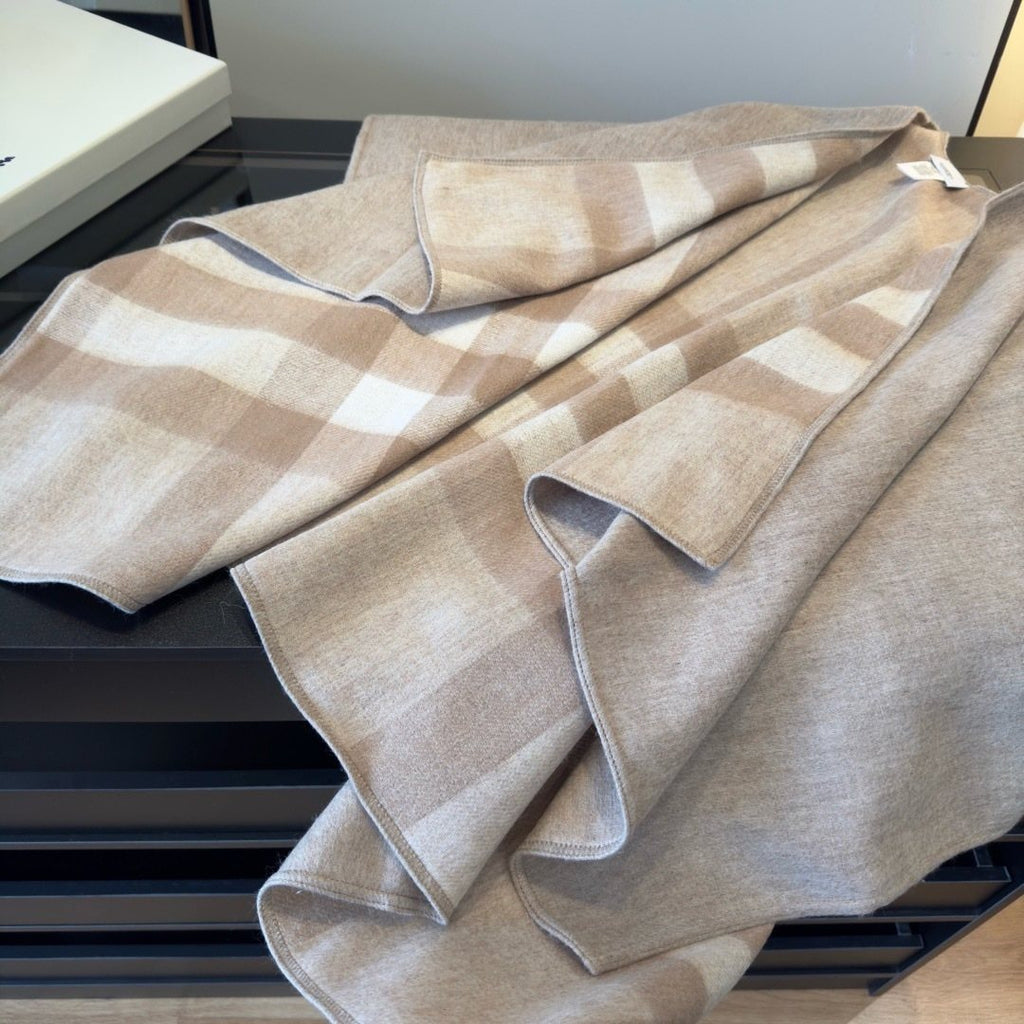 Burberry Reversible Plaid Cape Shawl product image 15, provided for visual reference and product detail review