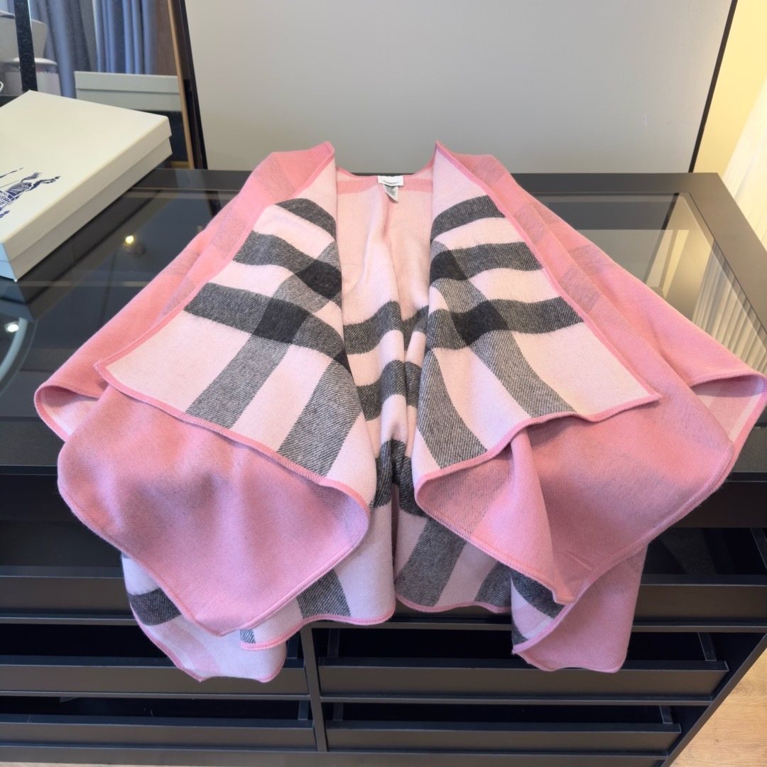 Burberry Reversible Plaid Cape Shawl product image 6, provided for visual reference and product detail review