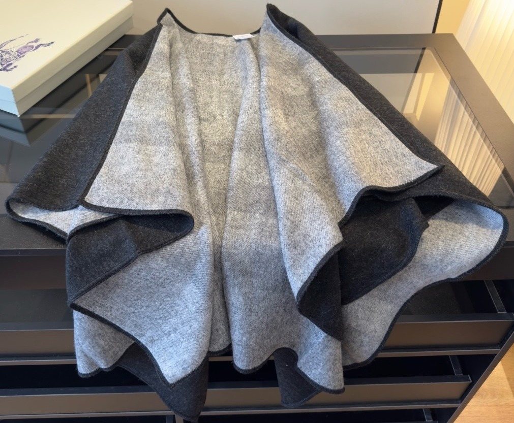 Burberry Reversible Plaid Cape Shawl product image 2, provided for visual reference and product detail review