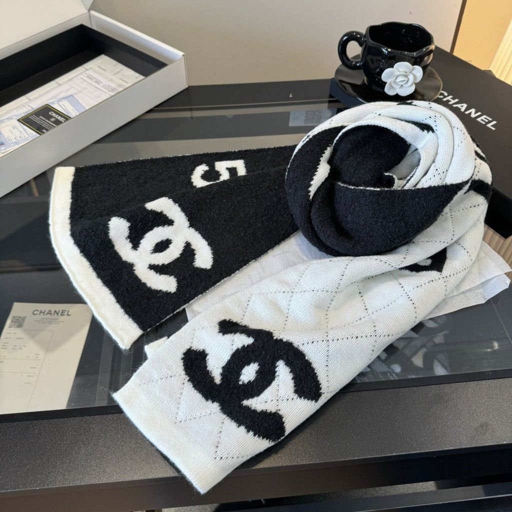 Chanel Knit Scarf with Ivory Motifs product image 9, provided for visual reference and product detail review