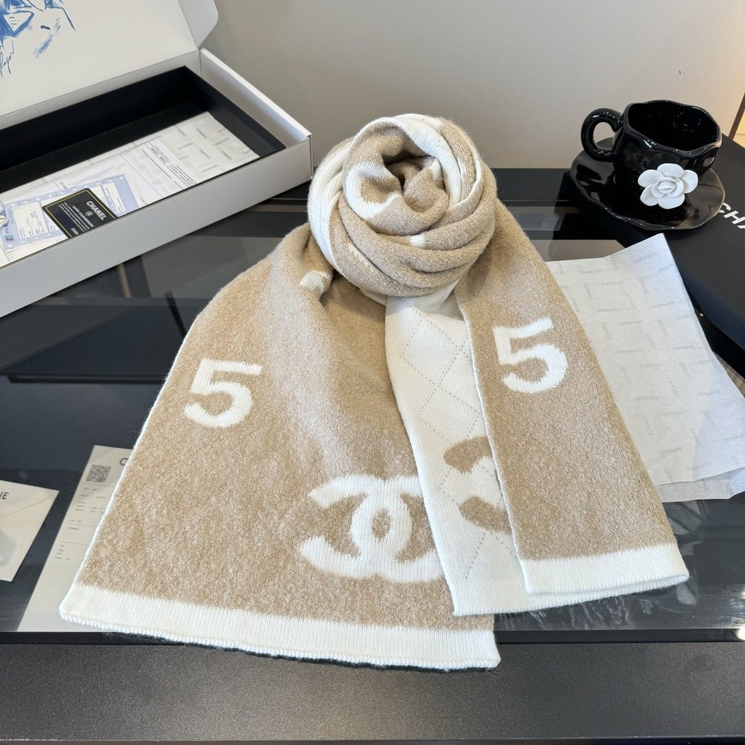 Chanel Knit Scarf with Ivory Motifs product image 14, provided for visual reference and product detail review