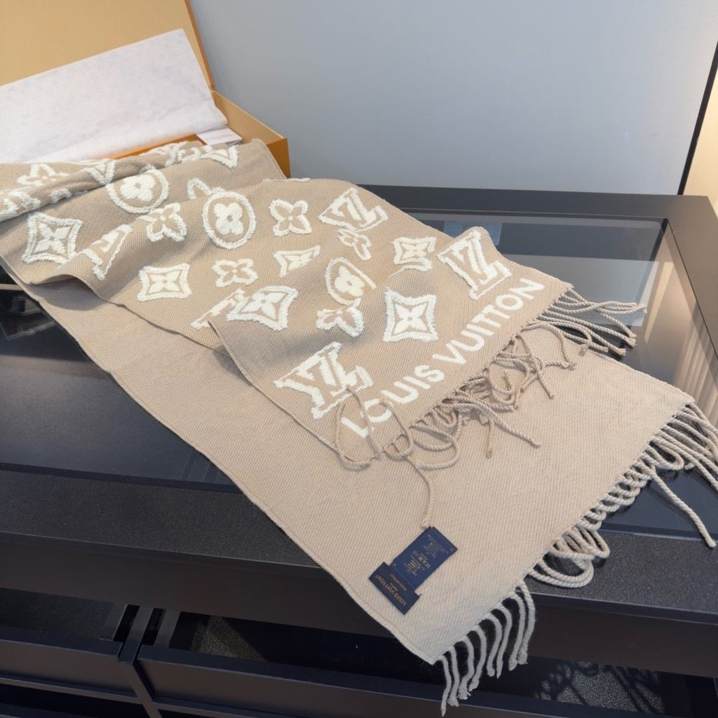 Louis Vuitton Fringed Monogram-Style Scarf product image 10, provided for visual reference and product detail review
