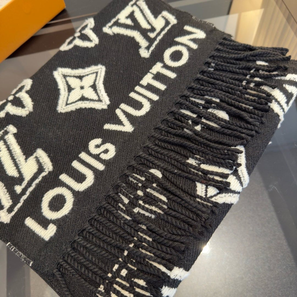 Louis Vuitton Fringed Monogram-Style Scarf product image 12, provided for visual reference and product detail review