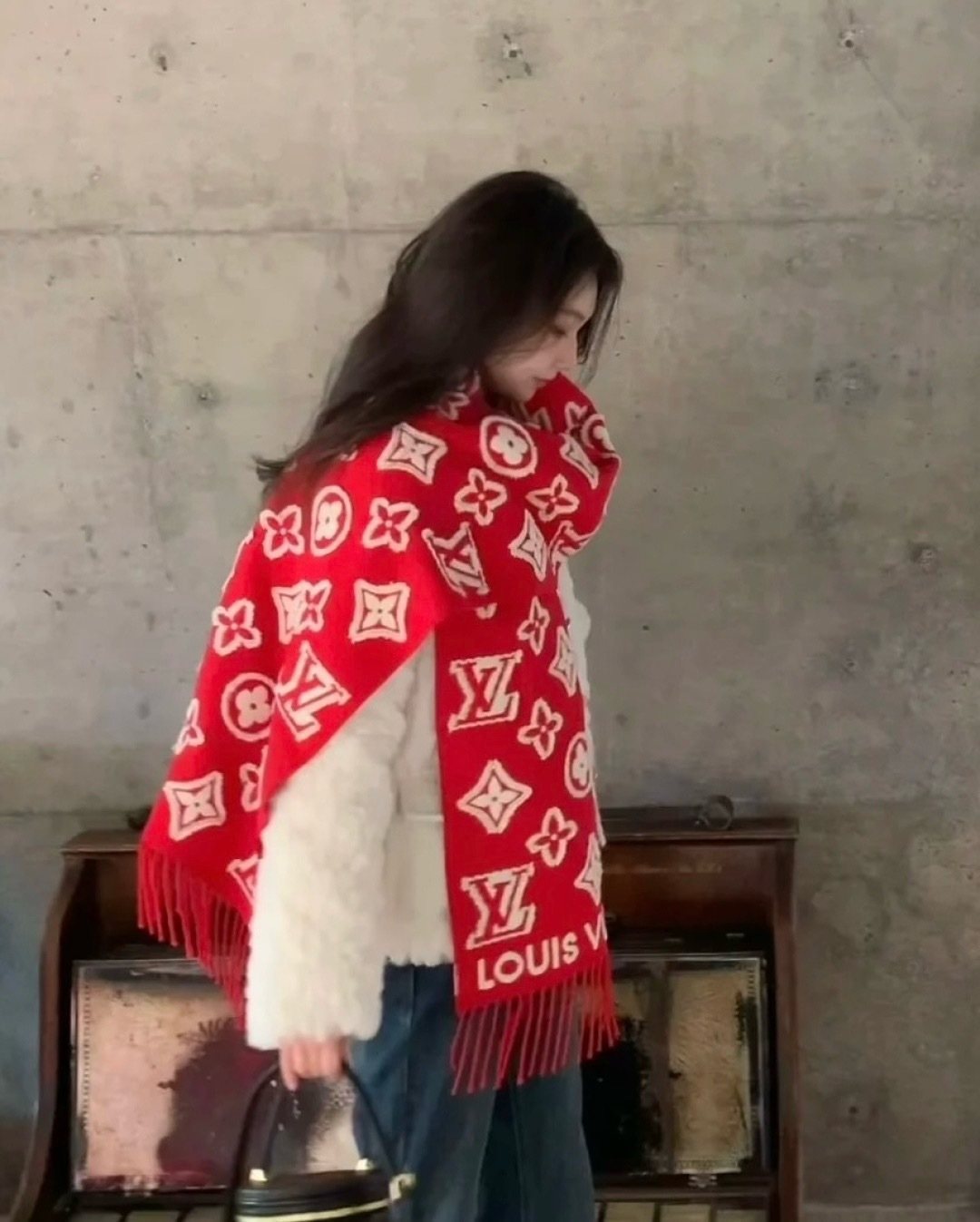Louis Vuitton Fringed Monogram-Style Scarf product image 13, provided for visual reference and product detail review
