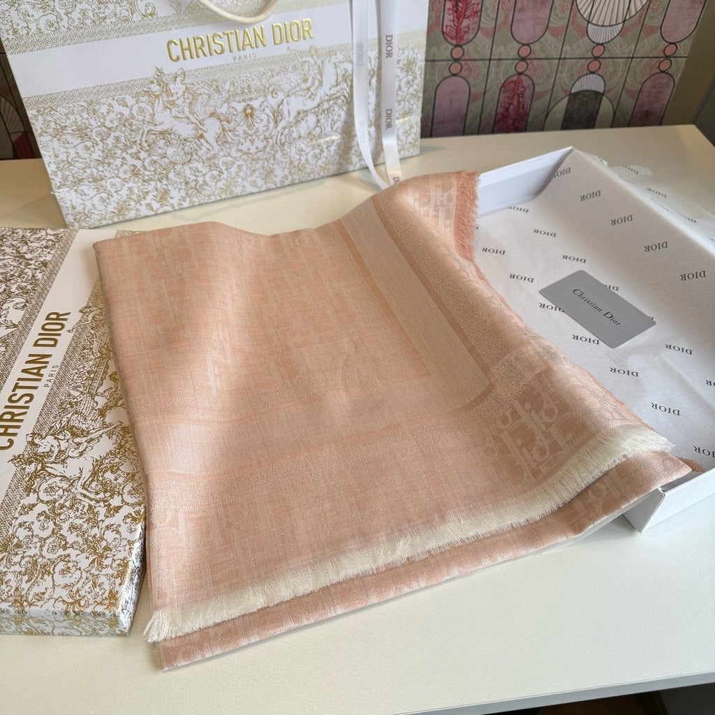 Dior Fringed Monogram Square Scarf product image 3, provided for visual reference and product detail review