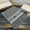 Dior Letter-Border Fringed Square Shawl product image 1, provided for visual reference and product detail review