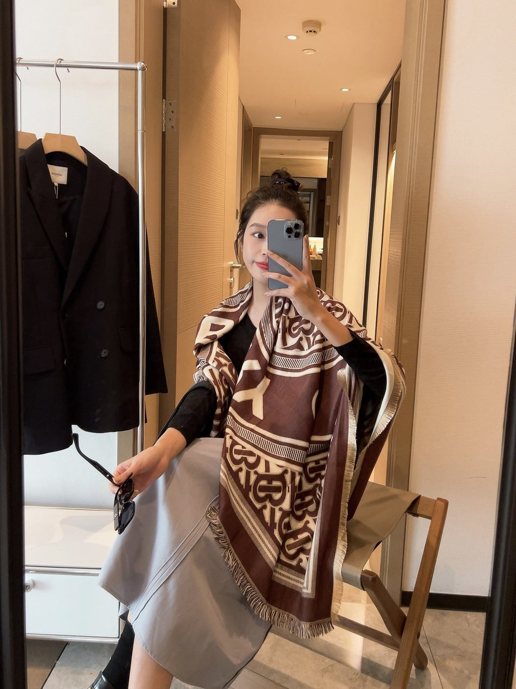 Burberry Graphic Square Scarf product image 9, provided for visual reference and product detail review