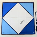 Chanel Blue Color-Block Square Scarf product image 1, provided for visual reference and product detail review