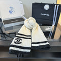 Chanel Rib-Knit Striped Scarf product image 1, provided for visual reference and product detail review