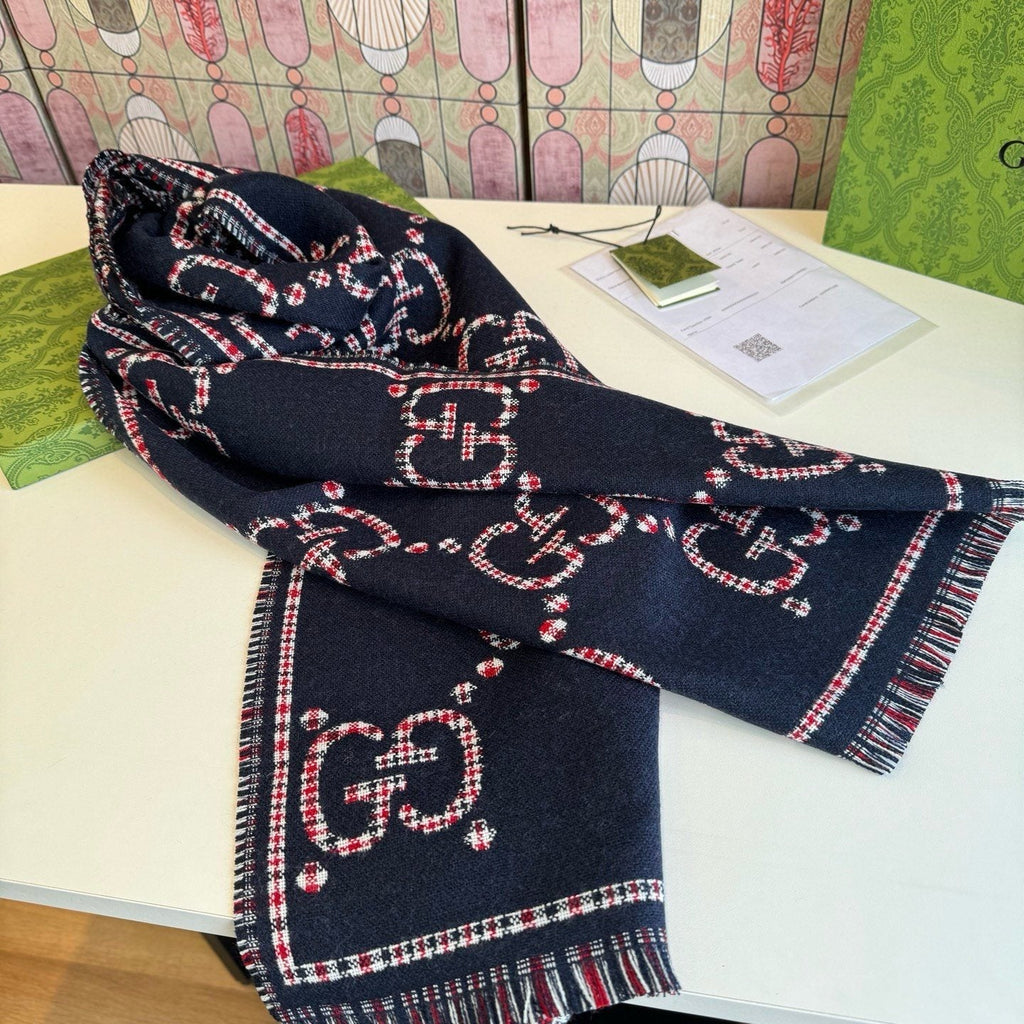 Gucci Fringed Monogram-Style Scarf product image 6, provided for visual reference and product detail review