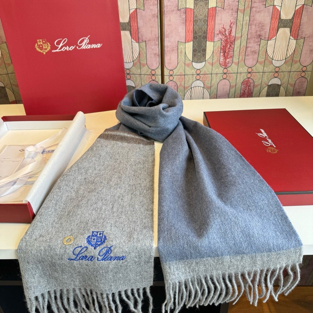 Loro Piana Two-Tone Fringe Scarf - 30 x 185 cm product image 4, provided for visual reference and product detail review