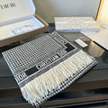 Dior Houndstooth Fringe Scarf product image 1, provided for visual reference and product detail review