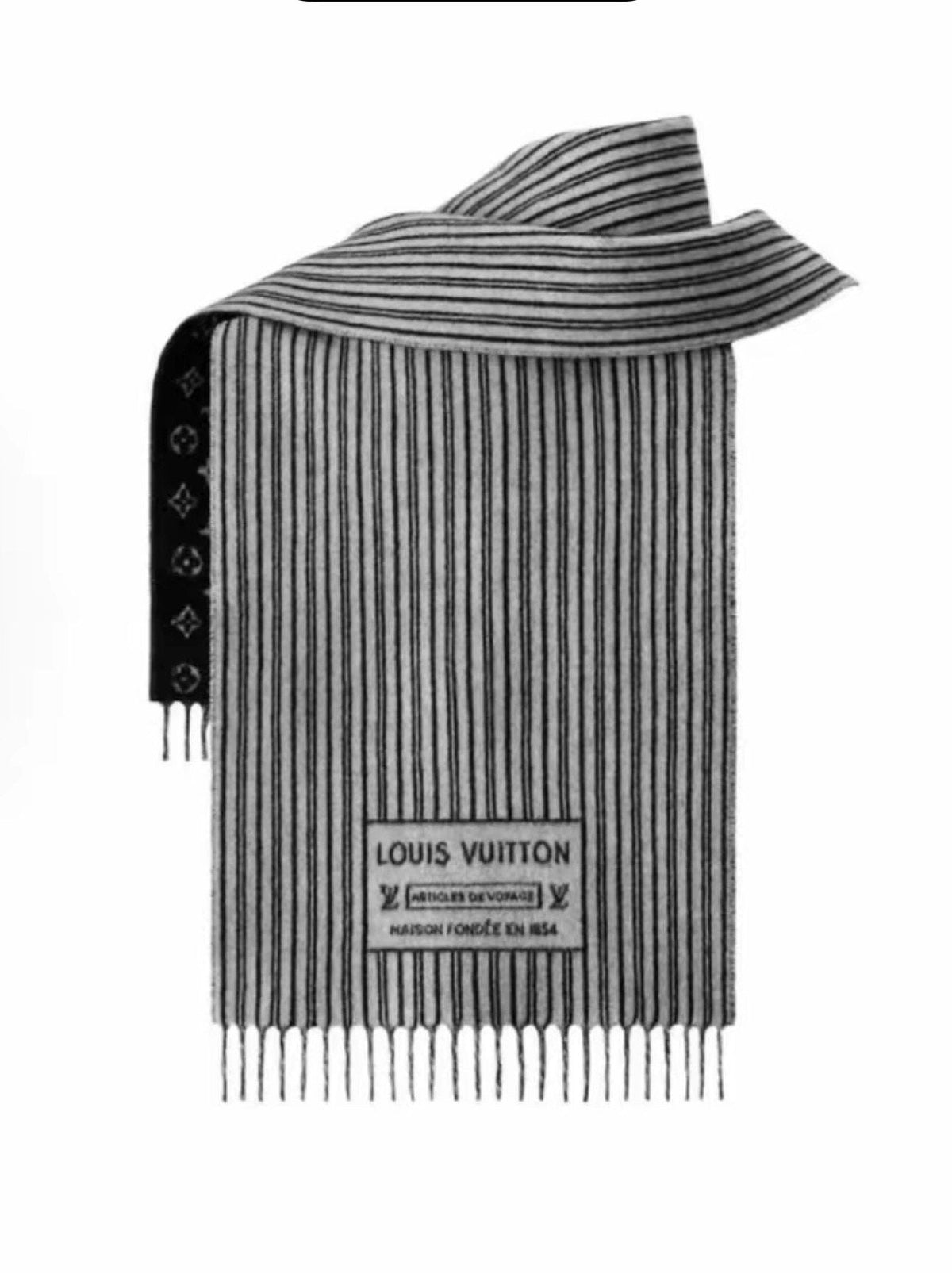 Louis Vuitton Monogram Stripe Fringe Scarf product image 1, provided for visual reference and product detail review