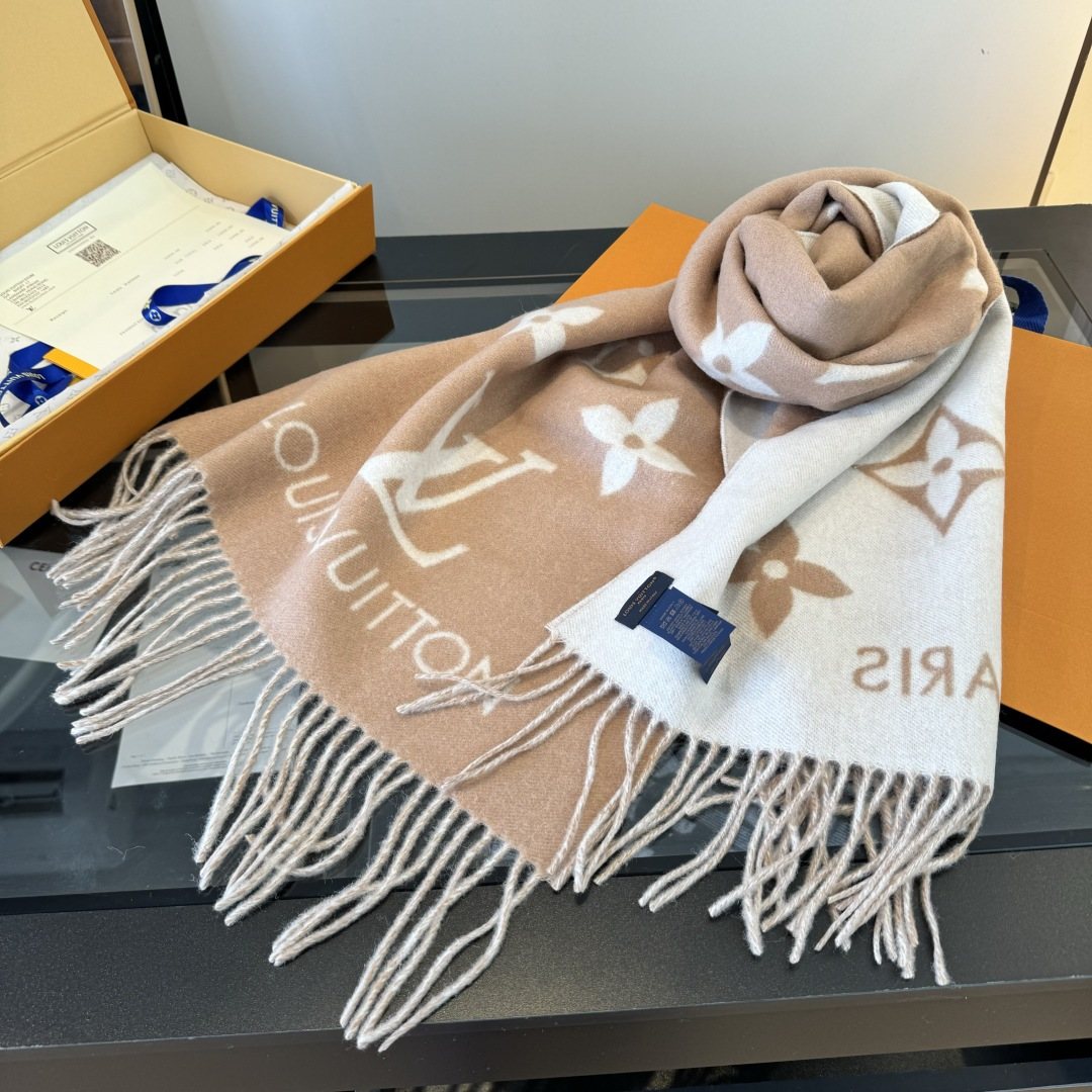 Louis Vuitton Wordmark Monogram Scarf - 180 x 45 cm product image 10, provided for visual reference and product detail review