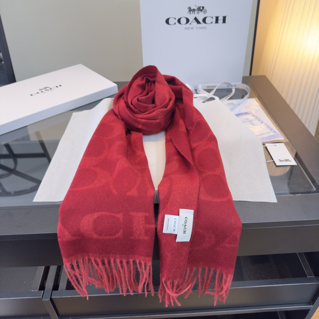 Coach Reversible Monogram Fringed Scarf product image 11, provided for visual reference and product detail review