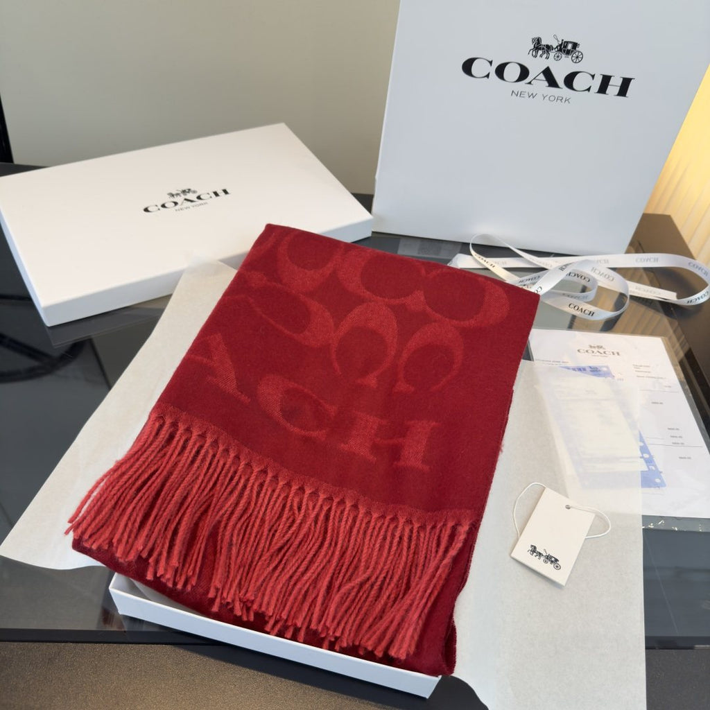Coach Reversible Monogram Fringed Scarf product image 16, provided for visual reference and product detail review