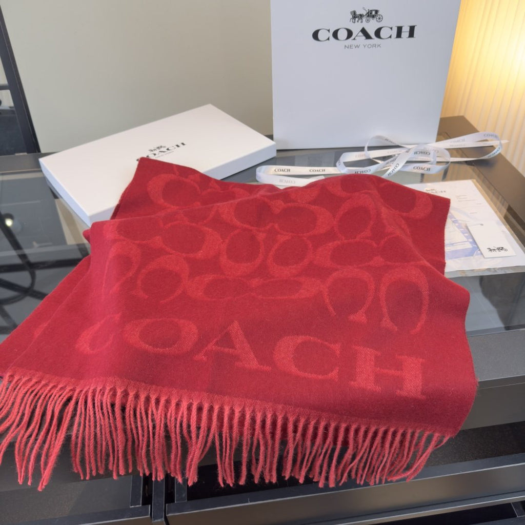 Coach Reversible Monogram Fringed Scarf product image 5, provided for visual reference and product detail review